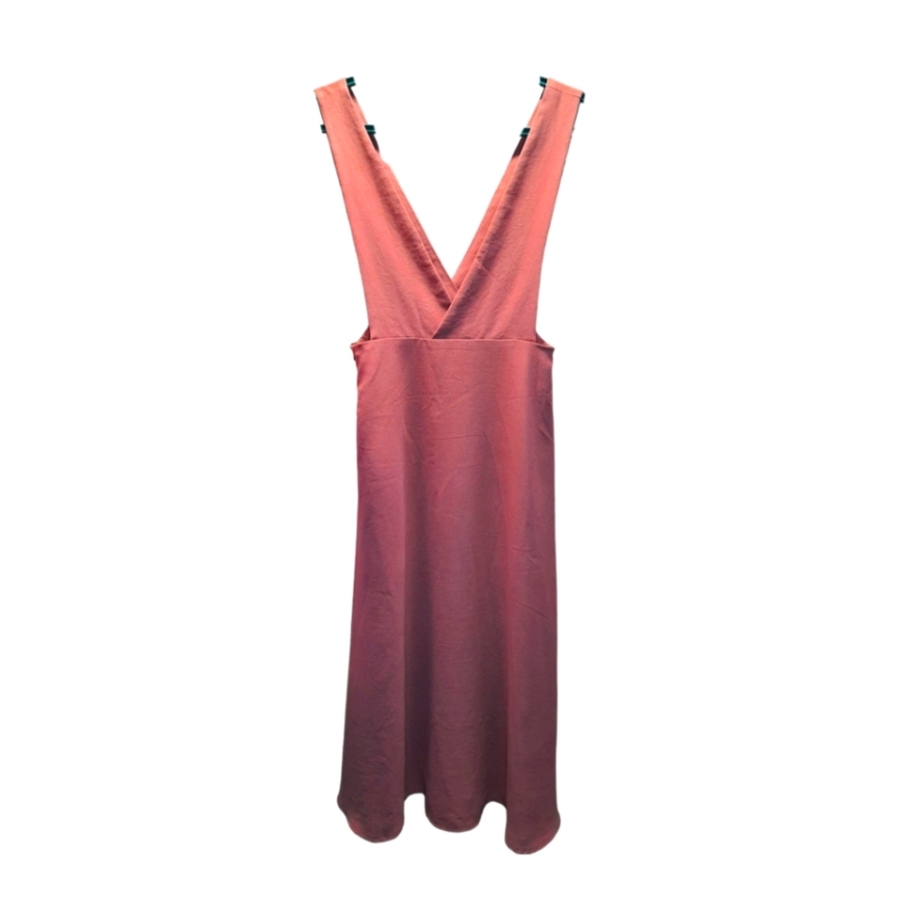 SHELL pink deep neckline pinafore style dress